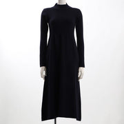 切り替えリブニットワンピース