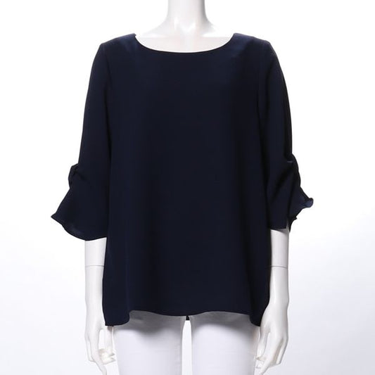 袖リボンラウンドネックブラウス