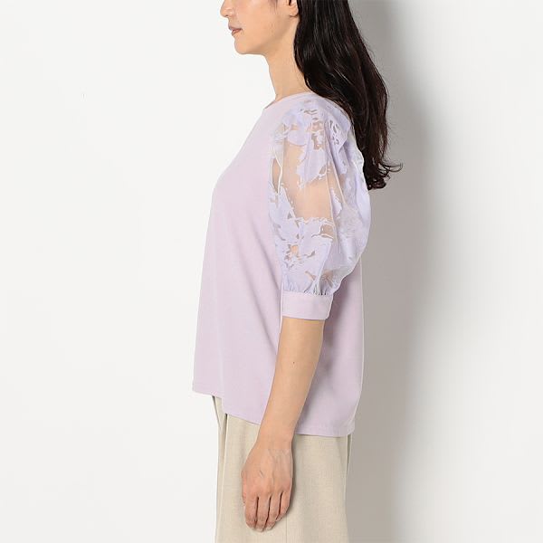 シアーパフスリーブブラウス