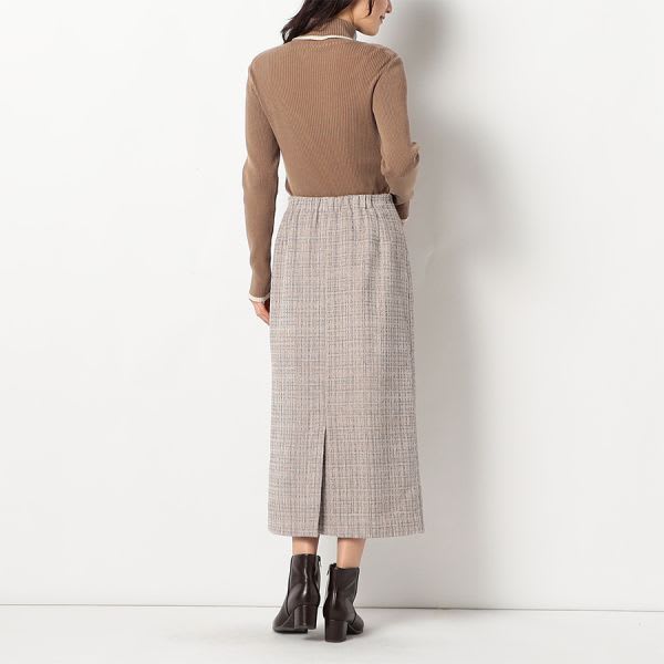 ツイードバックスリットスカート