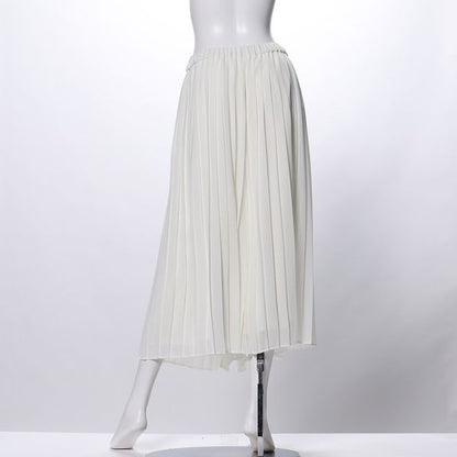 ウエストゴムプリーツガウチョパンツ