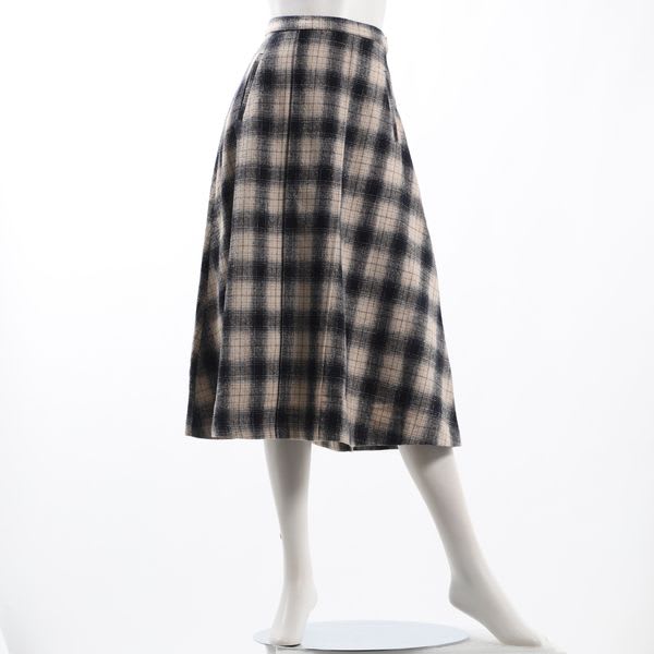 オンブレチェックフレアスカート