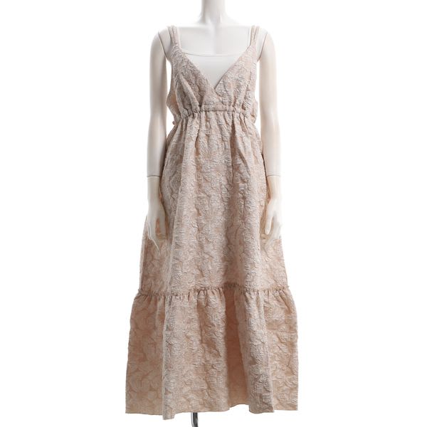 花柄ジャガードハイウエストキャミワンピース