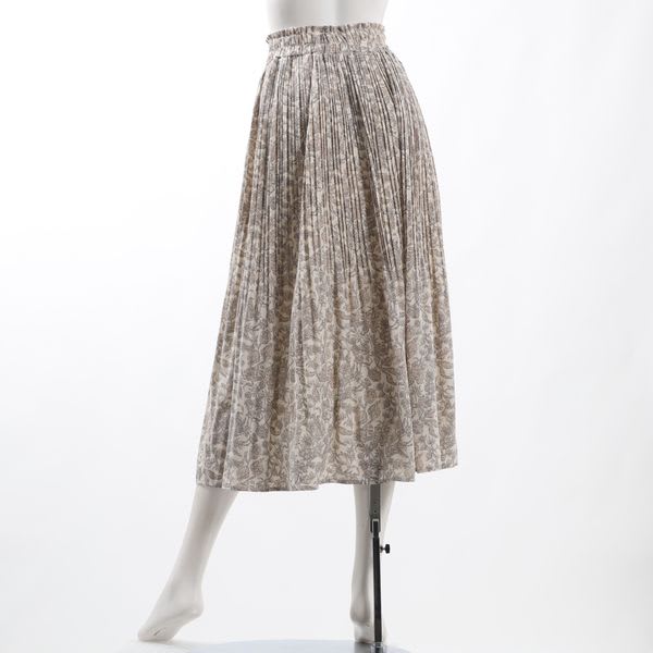 花柄ウエストフリルプリーツスカート