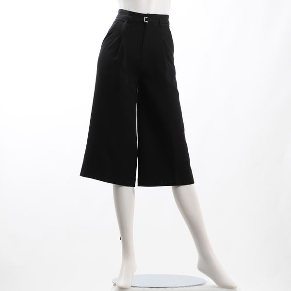 ベルト付きタックワイドパンツ