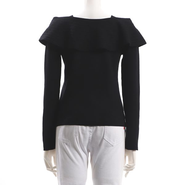 肩リボンオフショルダーニット