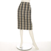 バックジップチェック柄タイトスカート
