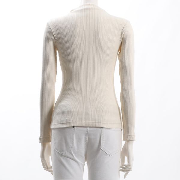 ボトルネックリブカットソー