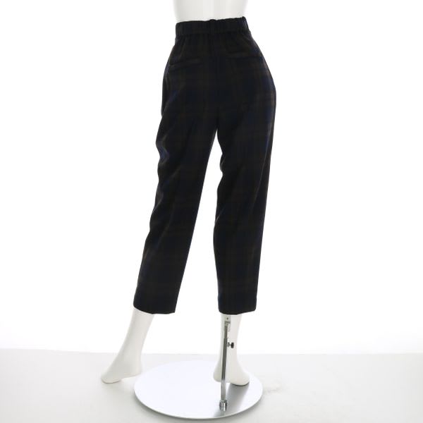 チェック柄テーパードパンツ