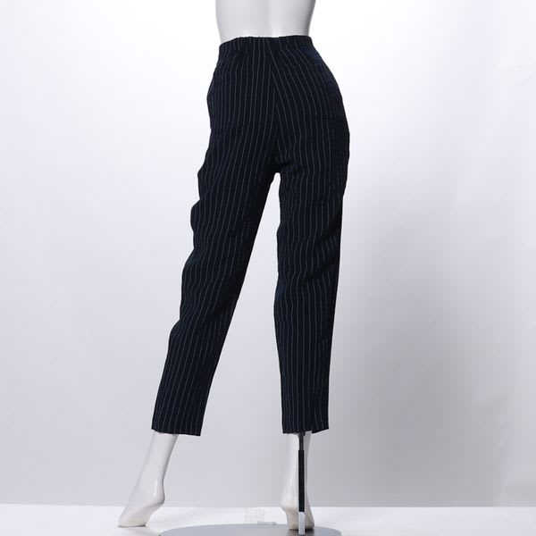 フロントボタンストライプテーパードパンツ