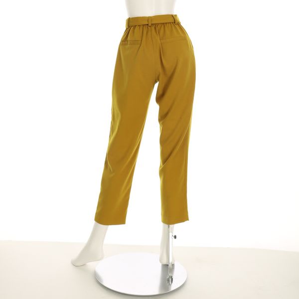 ウエストリボン付きテーパードパンツ
