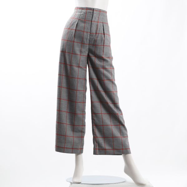 ウィンドウペンチェックワイドパンツ
