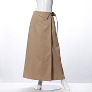 ウエストターンラップ風ロングタイトスカート