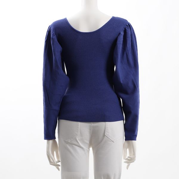 リブ編みボリュームスリーブニット