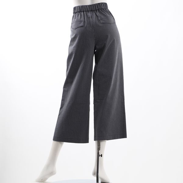 ストライプ柄タック入りワイドパンツ