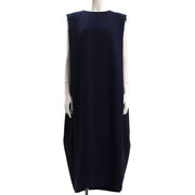 異素材切り替えコクーンワンピース