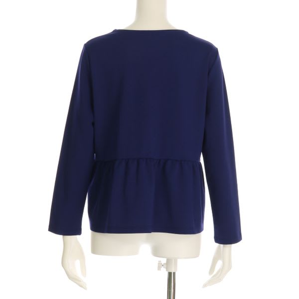 裾フリルウエストギャザー切り替えカットソー