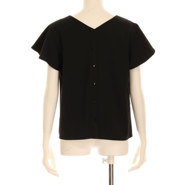 Vネックフレア袖ブラウス