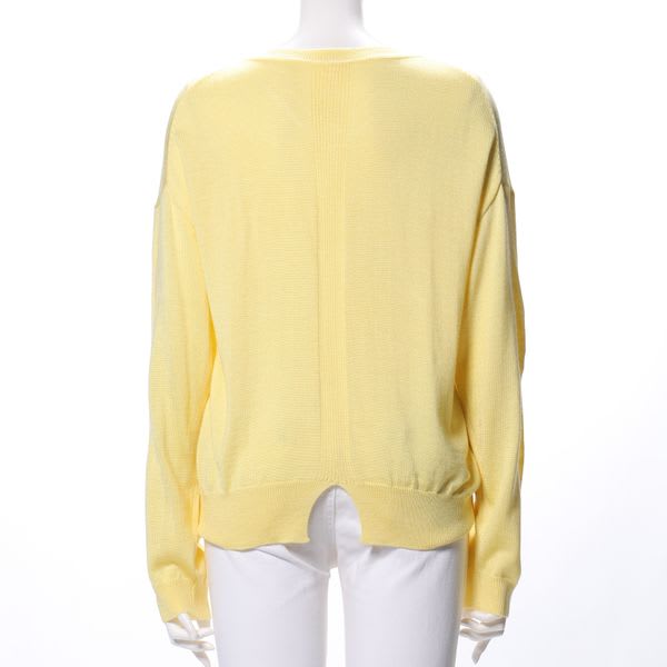 Vネックドロップショルダーニット