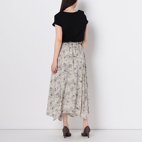 花柄ドッキングワンピース