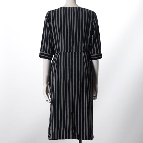ストライププリントベルトデザインワンピース