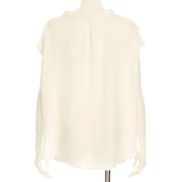 プチハイネックスタンドカラーブラウス