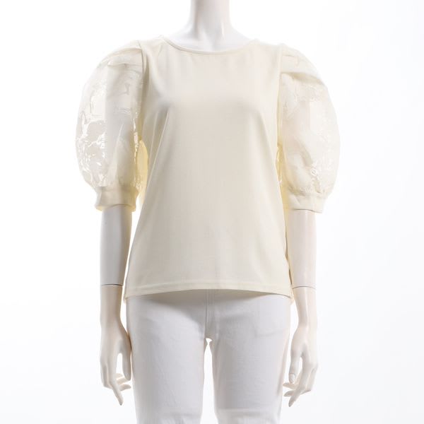 シアーパフスリーブブラウス