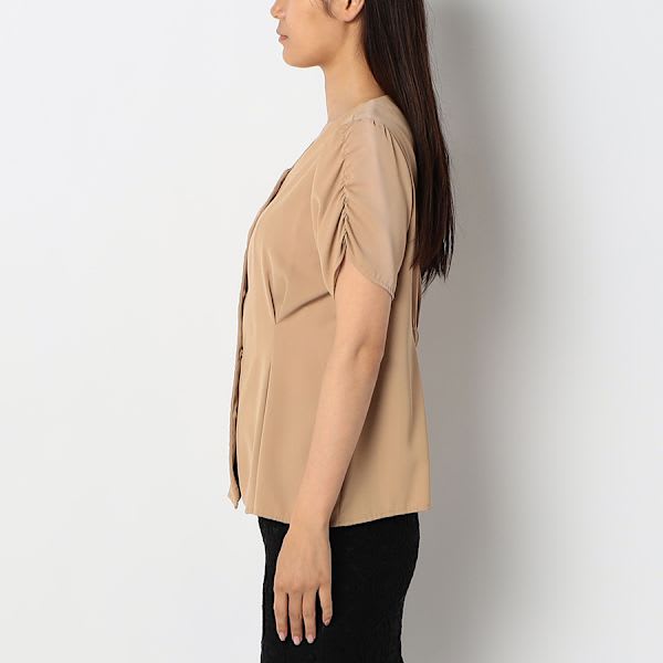 ふんわりお袖前開きブラウス