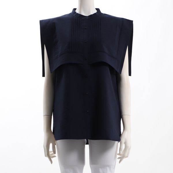 バンドカラービッグカラーブラウス