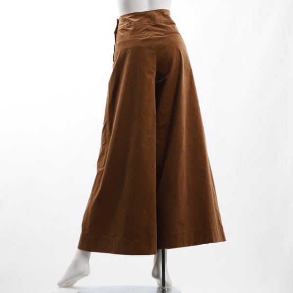 細コール素材ハイウエストフレアパンツ