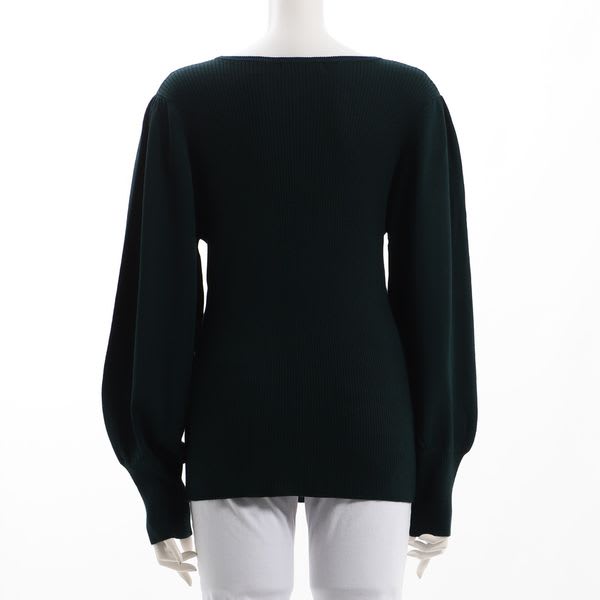 スクエアネックパフスリーブニット