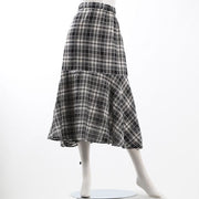 マーメイドシルエットチェック柄スカート