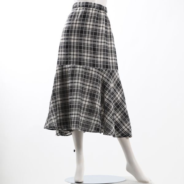 マーメイドシルエットチェック柄スカート