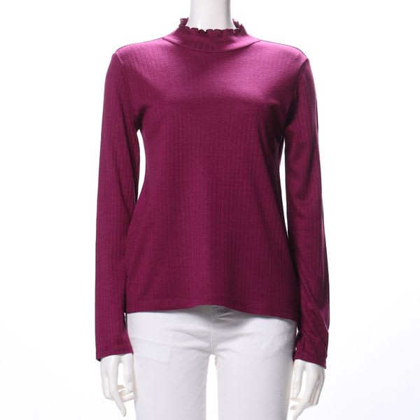 フリルネックカットソー