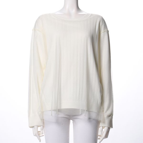 チュールレイヤードニット