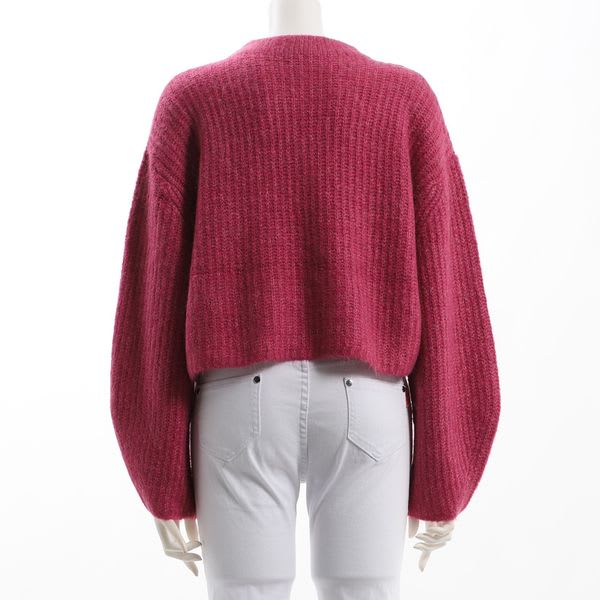 モヘア混ボリュームスリーブハイネックニット