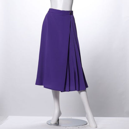 プリーツ切替ラップ風フレアパンツ