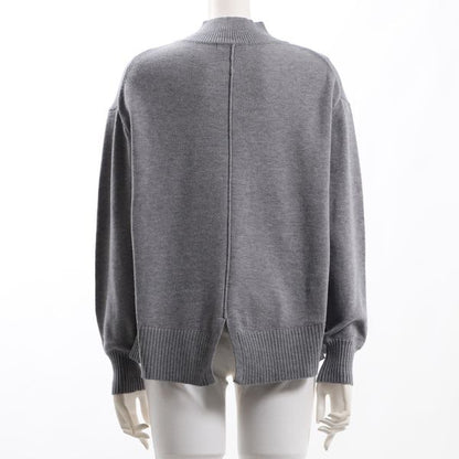 センターラインバックスリットドロップショルダーニット