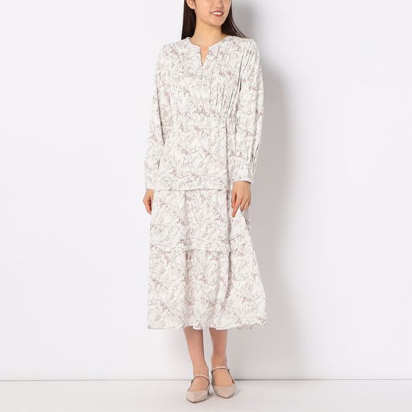 ティアード花柄ワンピース