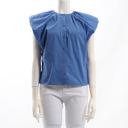 バルーンスリーブ前開きブラウス