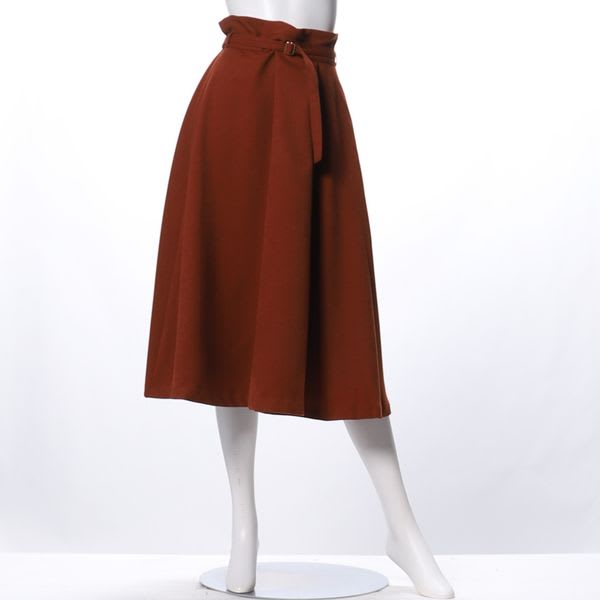 ウエストベルト付きフレアスカート