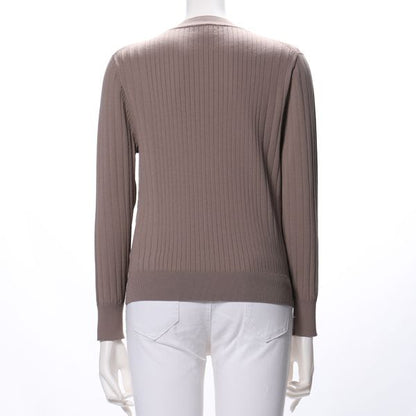 クルーネックリブニットカーディガン