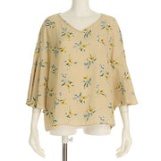 花柄フレアスリーブブラウス