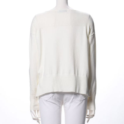 リブ切り替えドロップショルダーニット