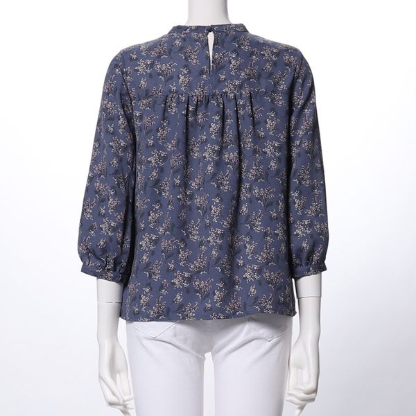 スタンドカラー花柄シャツ