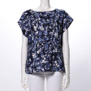 ギャザー総柄ブラウス