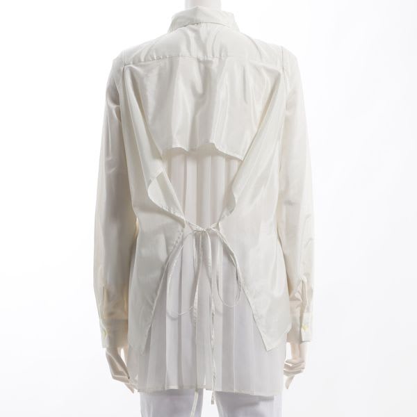 バックプリーツドッキングシャツブラウス