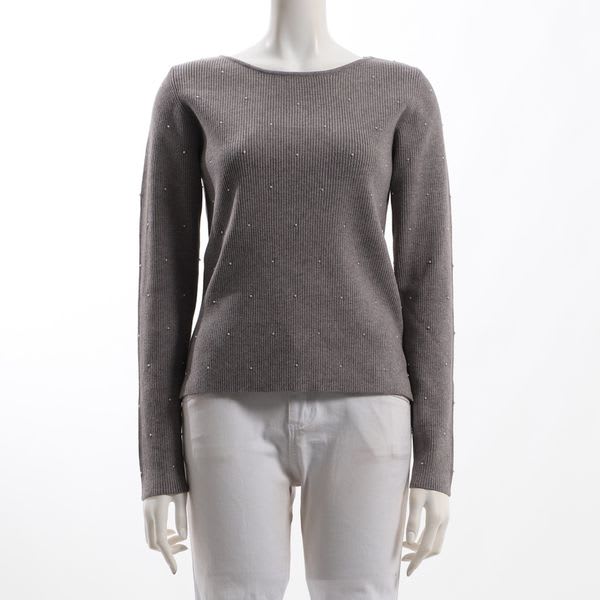 パールデザインリブニット