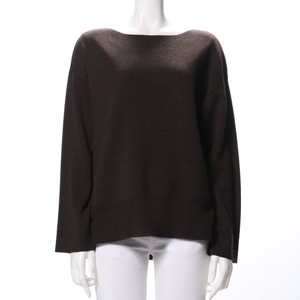 wool混ボートネックニット