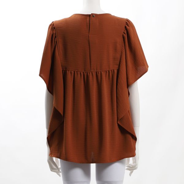 ドビークロスラウンドネックブラウス